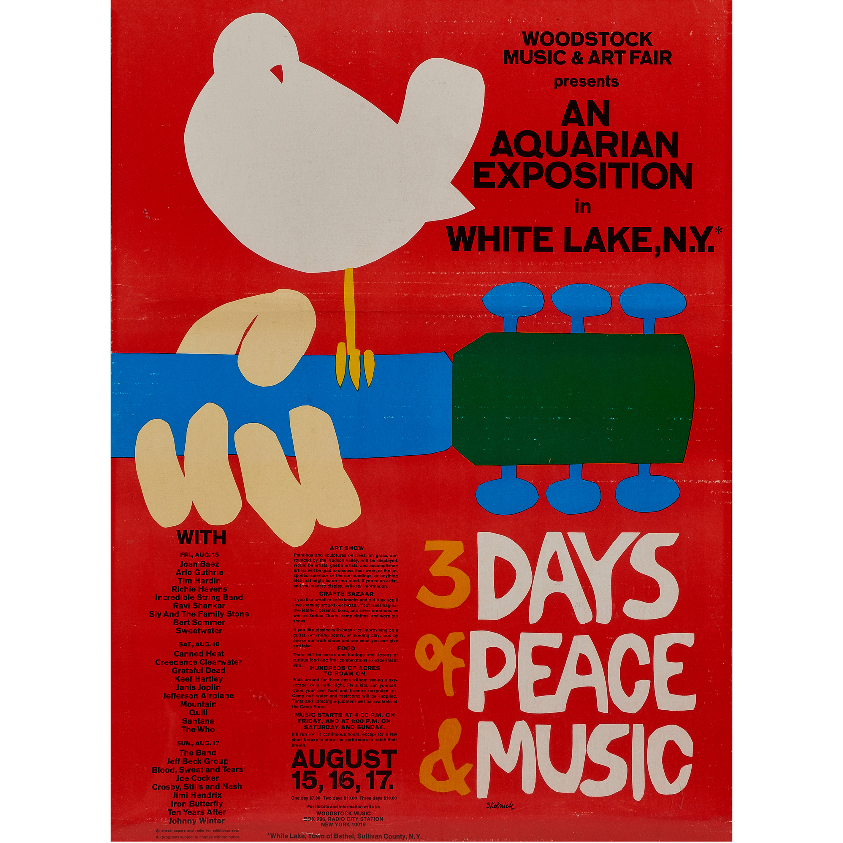 Appraisal: WOODSTOCK POSTER AFTER ARNOLD SKOLNICK After Arnold Skolnick American -