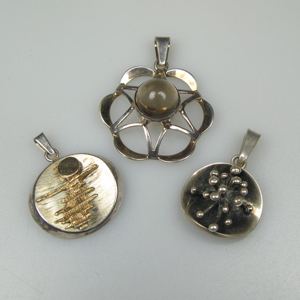 Appraisal: Kultaseppa Salovaara Ky Finnish Sterling Silver Pendants including one with