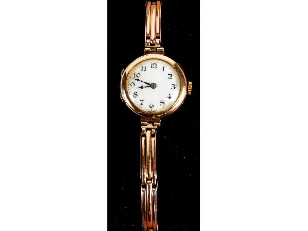 Appraisal: LADY'S ct GOLD PRE WAR SWISS WRIST WATCH with circular