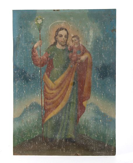 Appraisal: Late th Century Mexico Retablo Christ Painting Offered in this