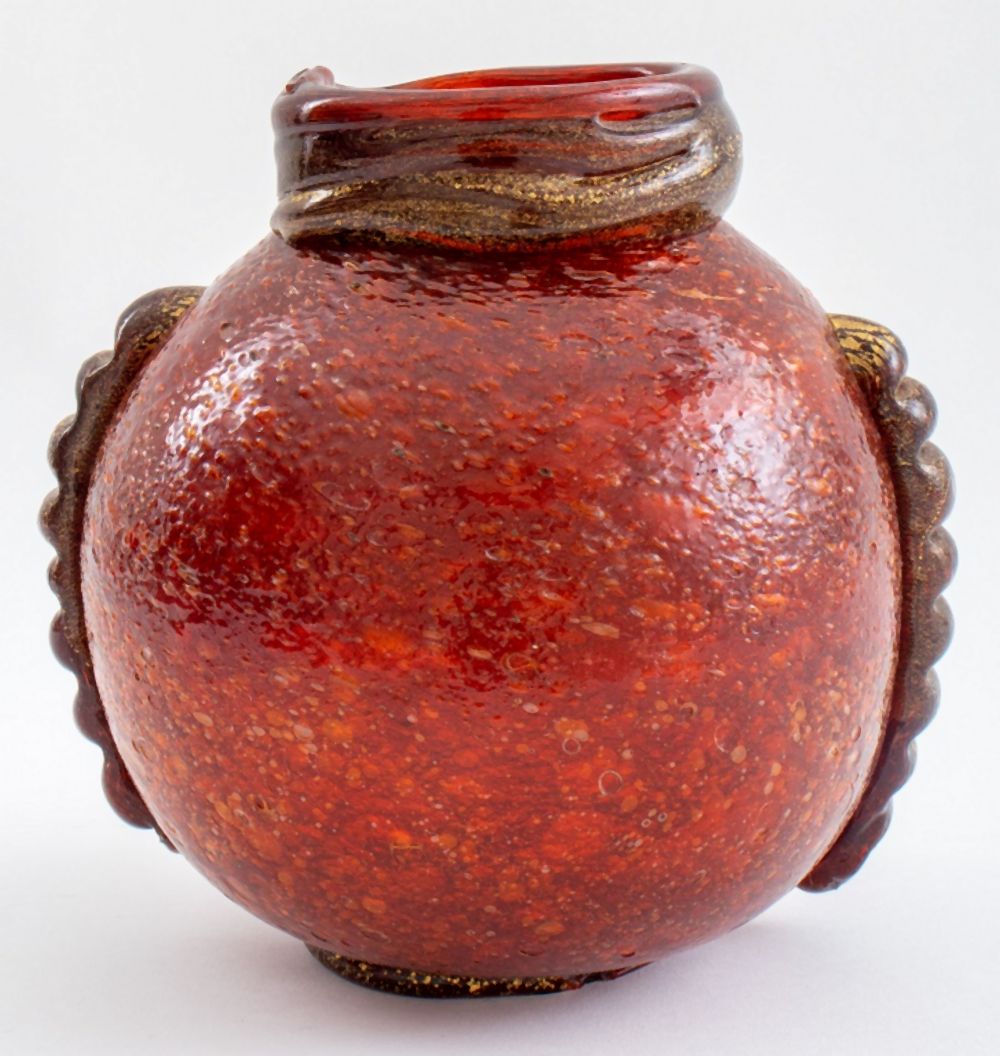 Appraisal: MURANO STYLE HAND BLOWN GLASS VASE TH C Murano style