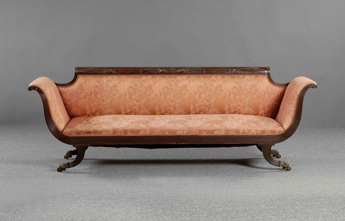 Appraisal: NEW YORK CLASSICAL CARVED MAHOGANY SOFA DUNCAN PHYFE OR A