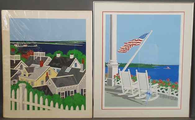 Appraisal: Two prints by Eric Holch unframed Roof Tops x and