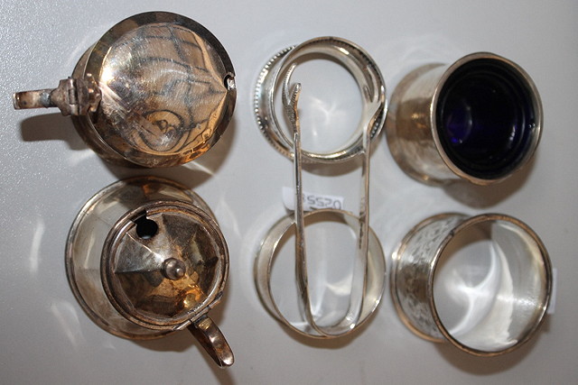 Appraisal: A SMALL COLLECTION OF SILVER CONDIMENTS a pair of silver