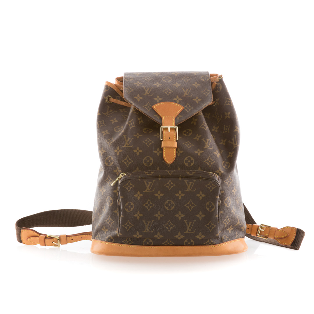 Appraisal: A Louis Vuitton Monogram Montsouris Backpack With leather accents and