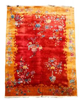 Appraisal: Fine Nichols Art Deco Chinese Rug Wool Chinese Floral design