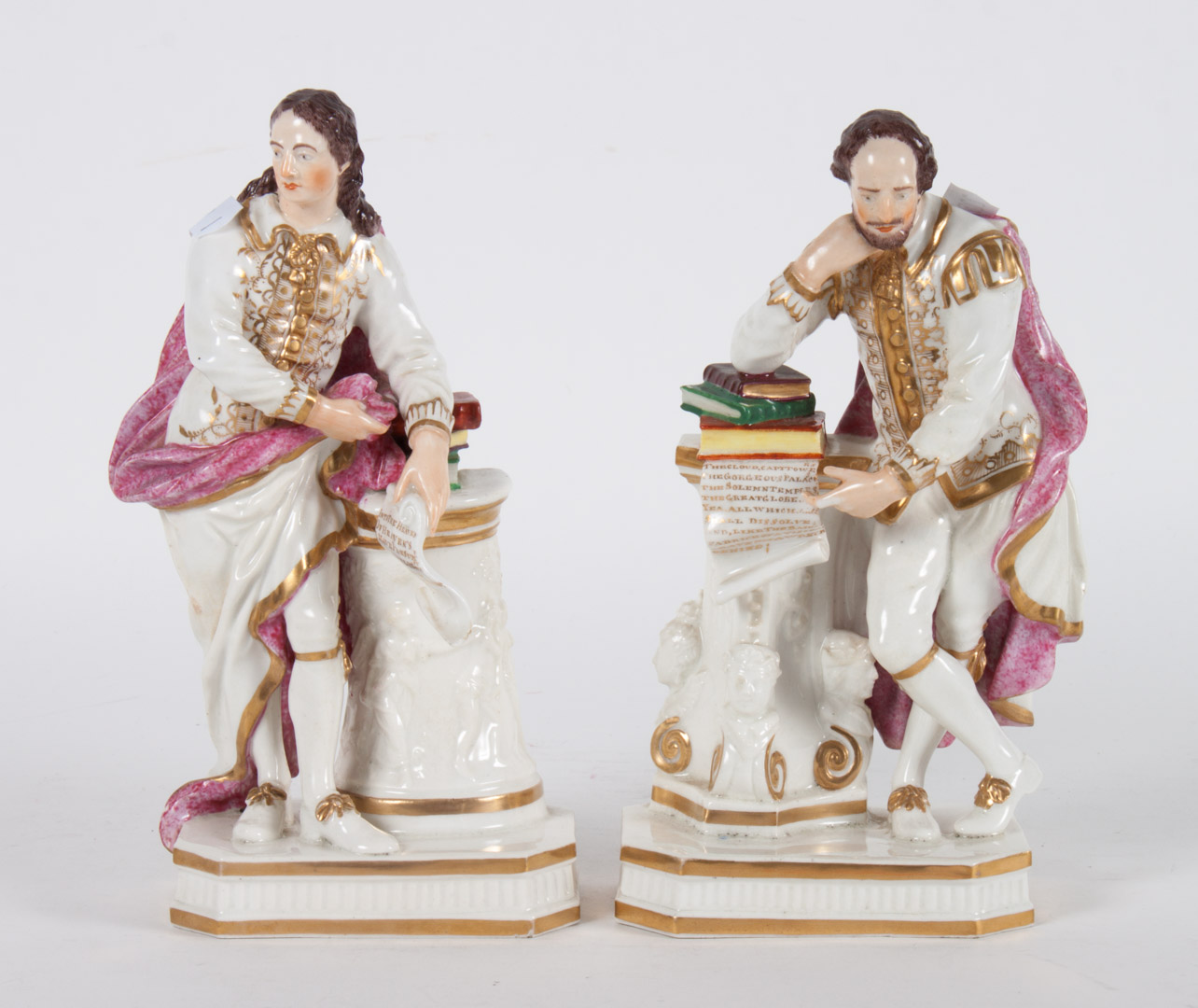 Appraisal: Pr of Derby china figures Shakespeare and Milton circa each