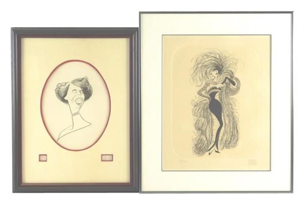 Appraisal: Al Hirschfeld American - two limited edition etchings Josephine Baker