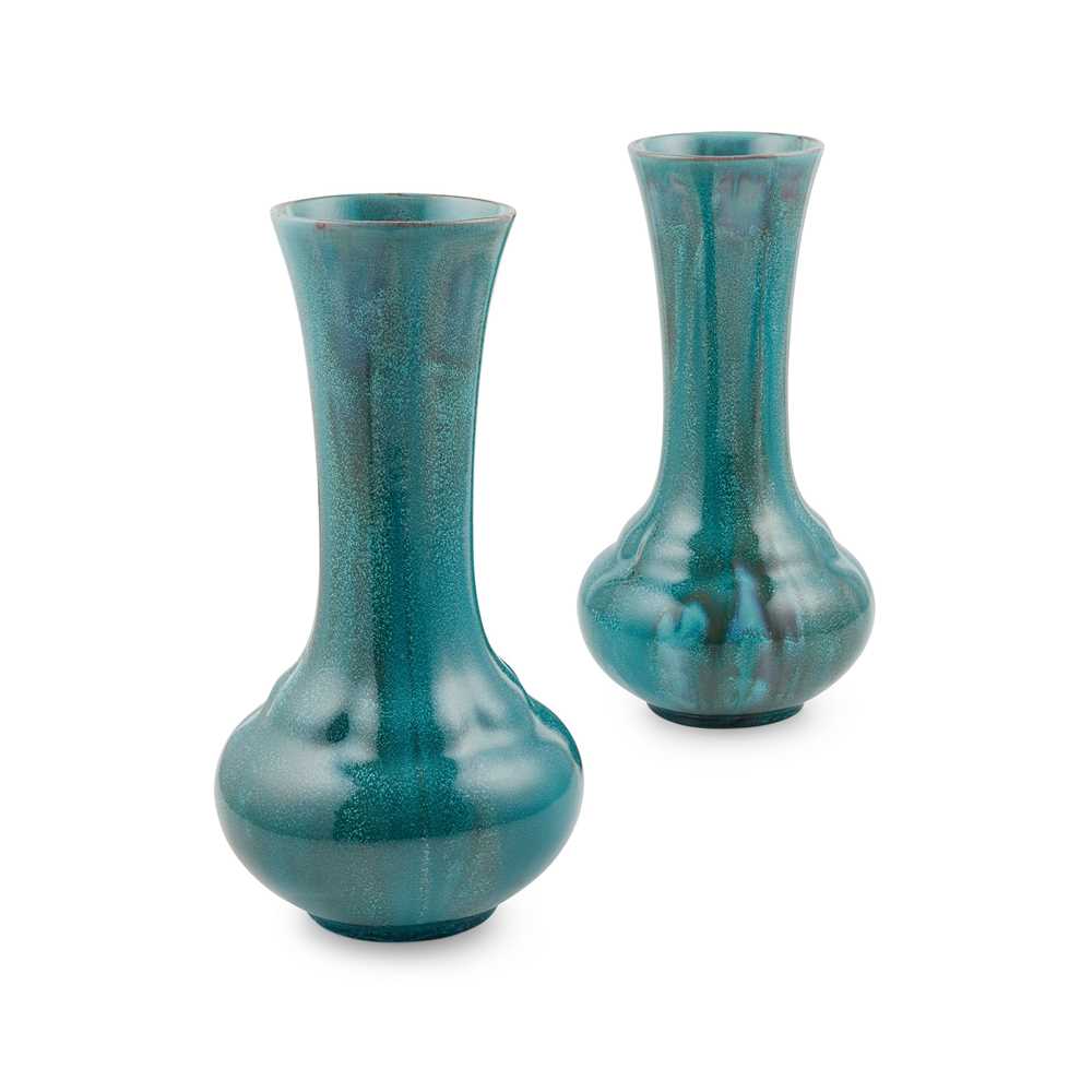 Appraisal: PILKINGTON'S TILE POTTERY CO PAIR OF VASES DATED 'curdle-glazed' earthenware