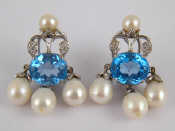 Appraisal: A pair of rhodium plated metal tests carat gold blue