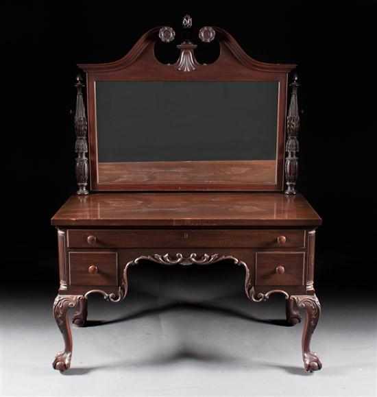 Appraisal: Classical Revival mahogany mirrored dressing table late th early th