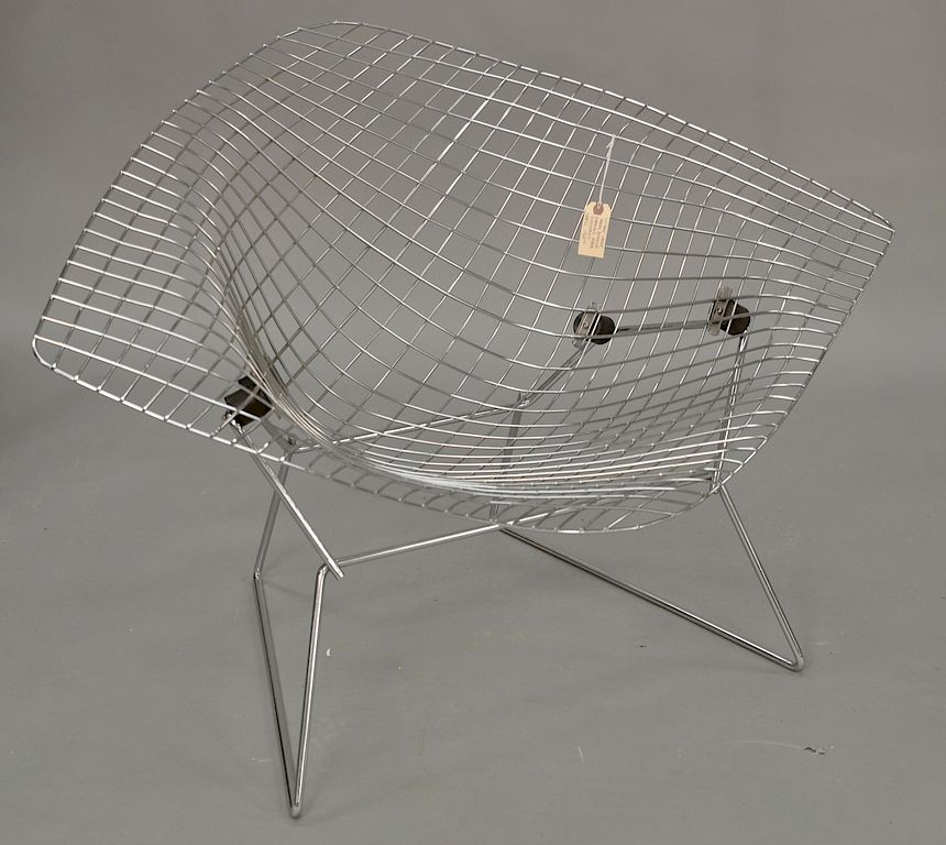 Appraisal: Harry Bertoia diamond chair chromed steel Harry Bertoia diamond chair