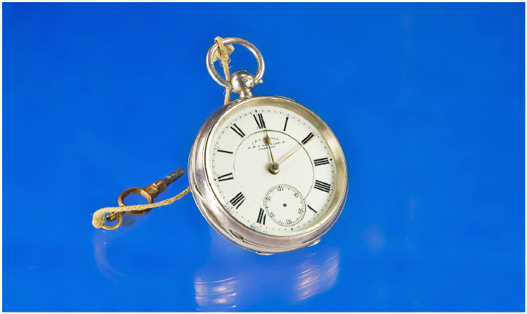 Appraisal: Waltham Silver Open Faced Pocket Watch White Porcelain Dial With