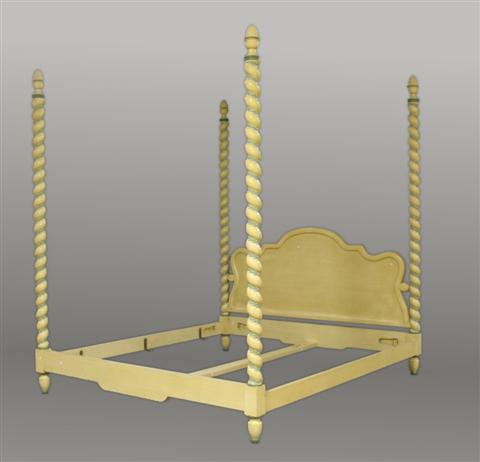 Appraisal: SMITH WATSON FOUR POSTER BED th century twisted post king