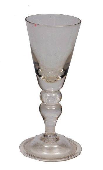 Appraisal: A TH CENTURY STYLE BALUSTER WINE GLASS with conical bowl