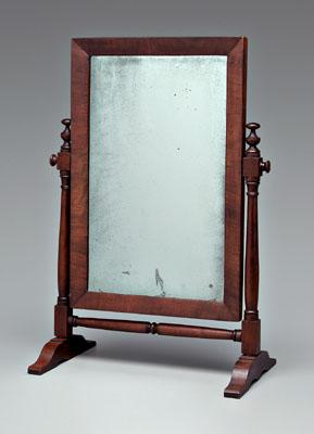 Appraisal: Adjustable dressing mirror turned cherry posts and trestle base mirror