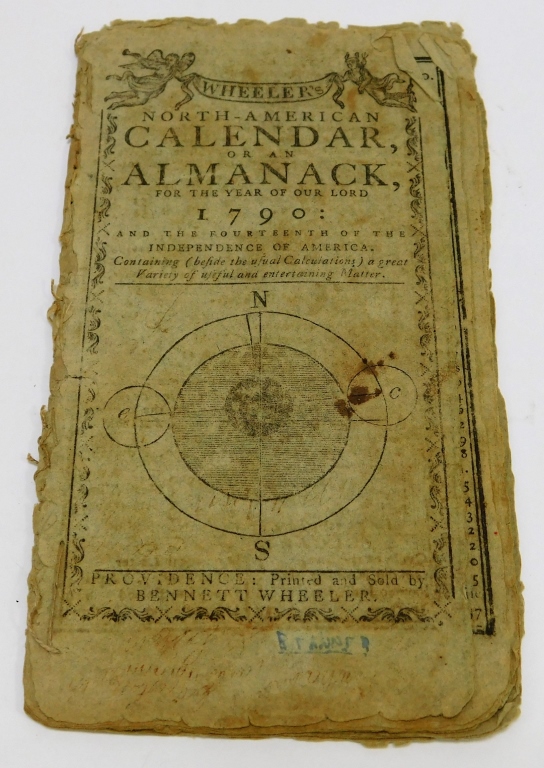 Appraisal: NORTH AMERICAN CALENDAR RHODE ISLAND ALMANAC Rhode Island Printed by