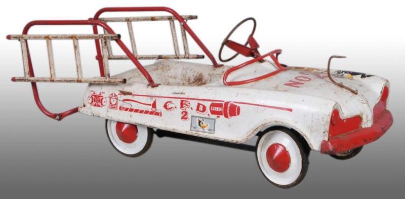 Appraisal: Pressed Steel Fire Truck Pedal Car Description Midwest Industries in