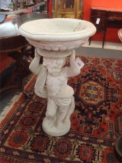 Appraisal: Cement Figural Bird Bath Dimensions high