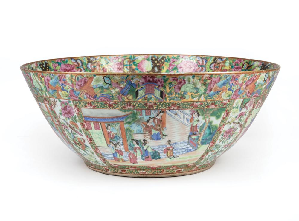 Appraisal: Large and Exceptional Chinese Export Famille Rose Porcelain Bowl th