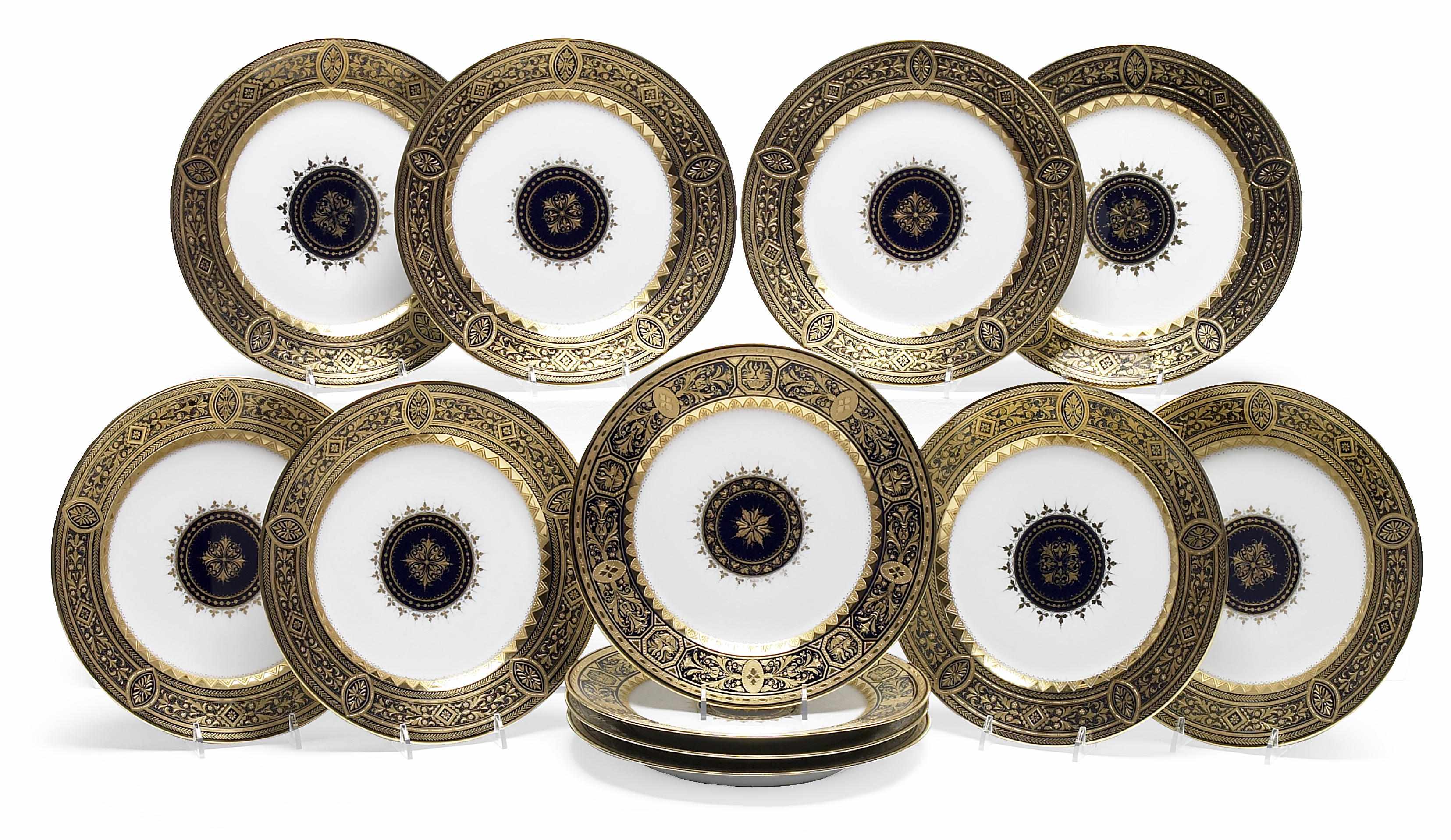 Appraisal: A set of twelve Vienna style porcelain dessert plates retailed