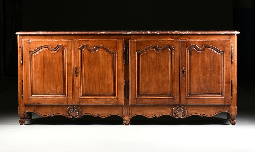 Appraisal: A LOUIS XV STYLE FRENCH PROVINCIAL ROUGE DE LANGUEDOC MARBLE