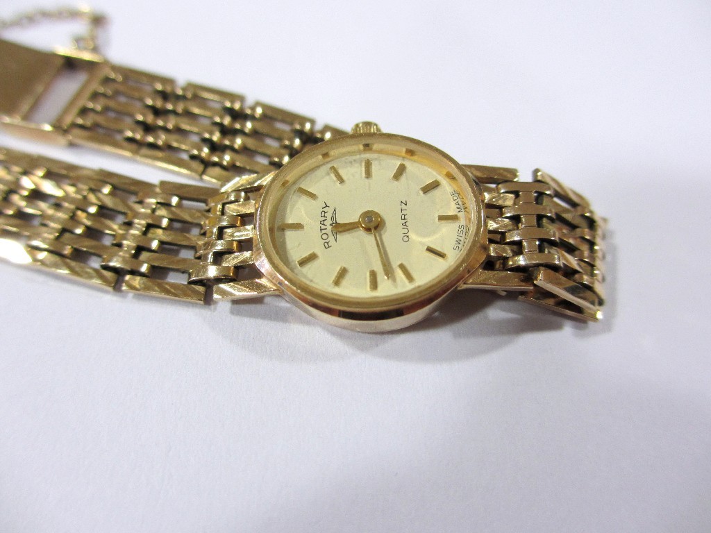 Appraisal: A ladies ct gold Rotary wrist watch with integral gate