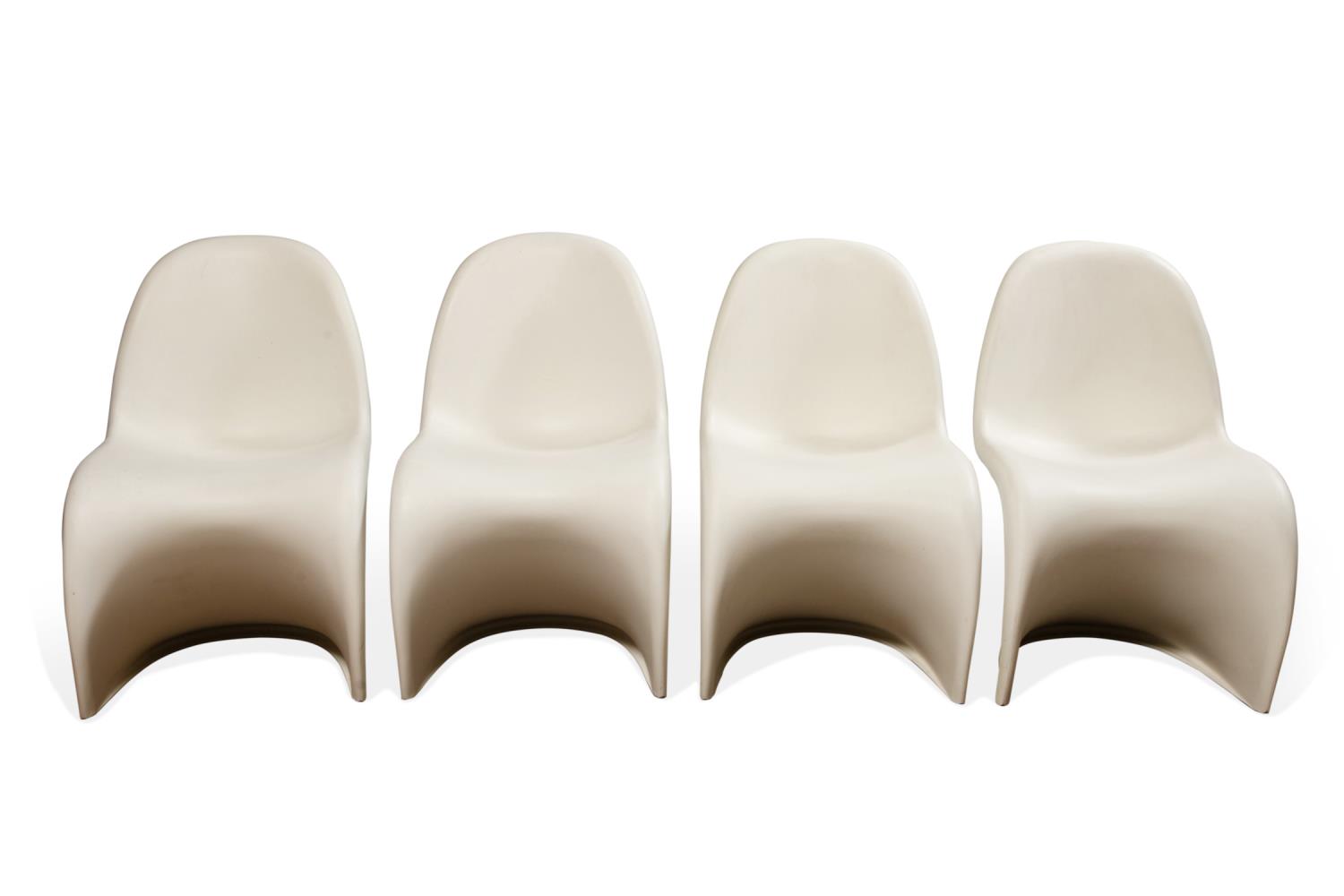 Appraisal: FOUR VERNER PANTON VITRA MOLDED CHAIRS Verner Panton Danish -