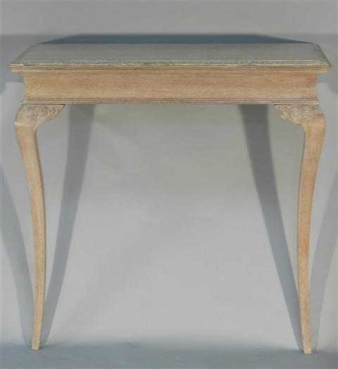 Appraisal: LOUIS XV STYLE PICKLED OAK CONSOLE th century the rectangular