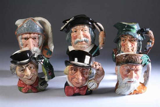 Appraisal: SIX ROYAL DOULTON CHARACTER JUGS Including Mad Hatter The Walrus