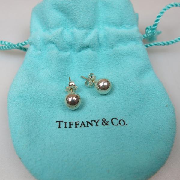 Appraisal: Pair Of Tiffany Co Sterling Silver Bead Earrings mm diameter