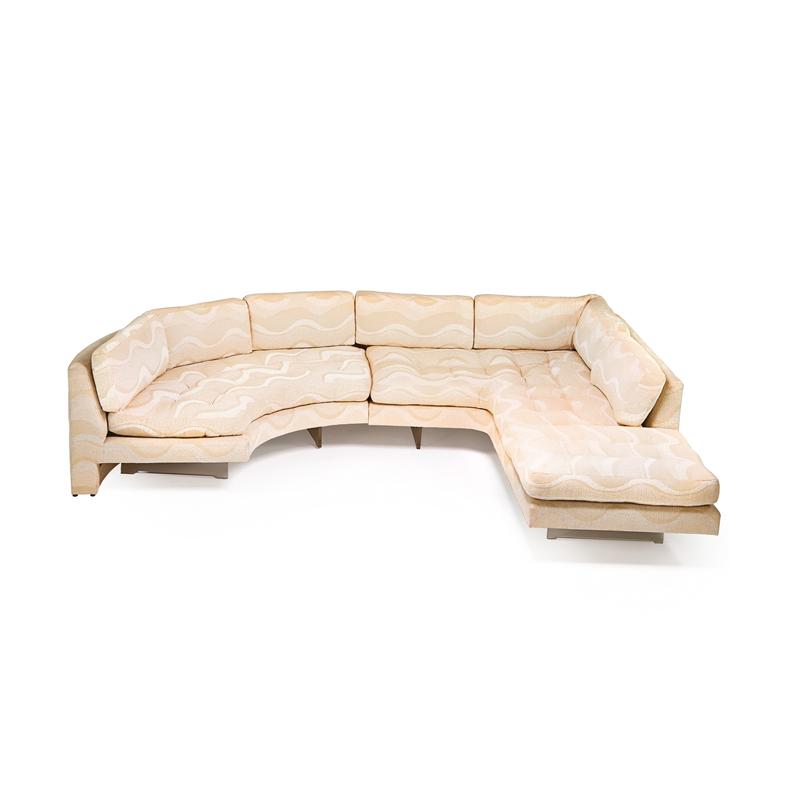 Appraisal: VLADIMIR KAGAN VLADIMIR KAGAN DESIGNS INC Illuminated two-piece Omnibus sofa