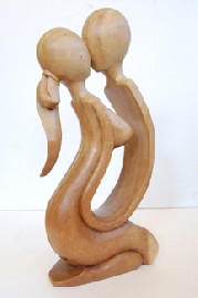 Appraisal: MODERNIST WOOD CARVED FIGURAL SCULPTURE