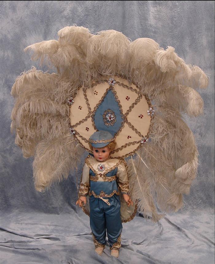 Appraisal: Mummers doll with large Fancy Division costume of blue and