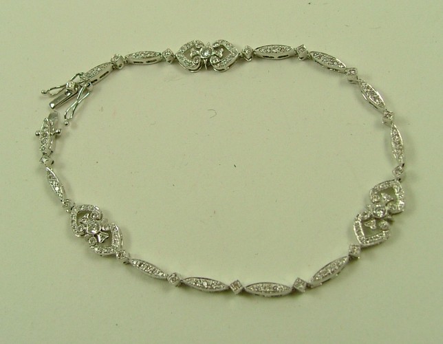 Appraisal: DIAMOND BRACELET K white gold estimated total weight of round