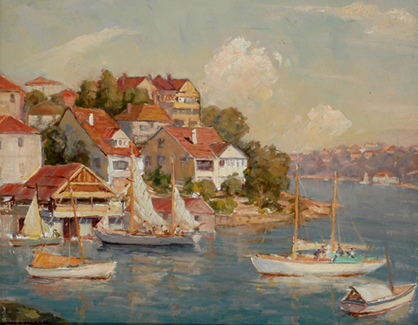 Appraisal: James R Jackson - Autumn Afternoon Mosman Bay oil on