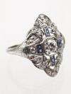 Appraisal: LADY'S RING - Edwardian design hand engraved antique platinum ring