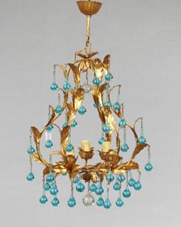 Appraisal: French Gilt Iron Three Light Corbeille Form Chande French Gilt