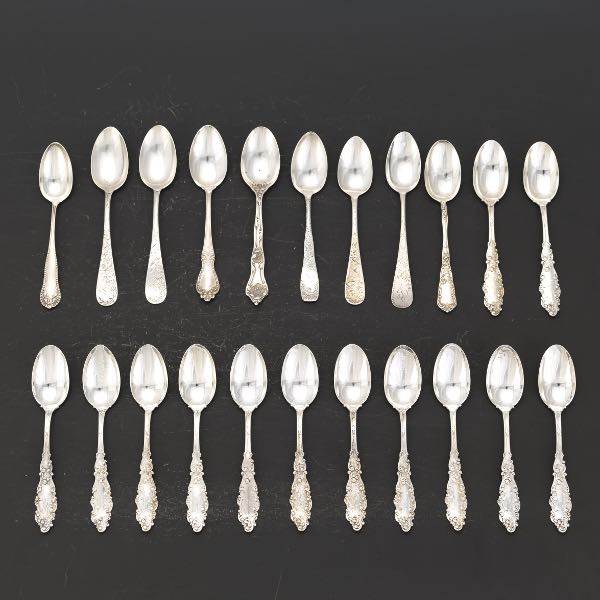 Appraisal: THIRTEEN GORHAM STERLING SILVER TEASPOONS LUXEMBOURG PATTERN AND NINE STERLING