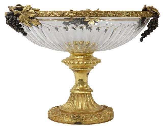 Appraisal: Decorative centerpiece pedestal bowl th c gilt metal mounts including