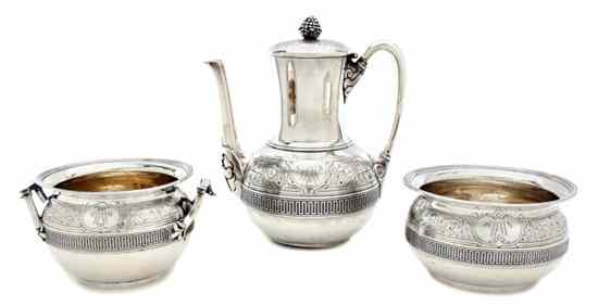 Appraisal: An Assembled American Sterling Silver Coffee Service Tiffany Co comprising