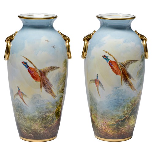 Appraisal: A pair of Minton bone china vases c - with