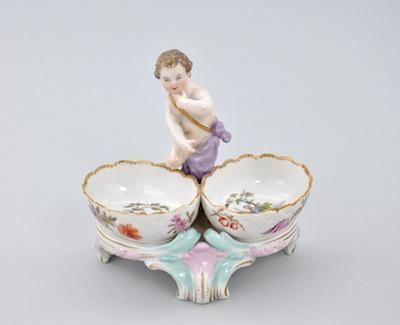 Appraisal: A Royal Berlin Porcelain Footed Double Salt Most probably fourth