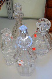 Appraisal: FOUR CUT CRYSTAL DECANTERS