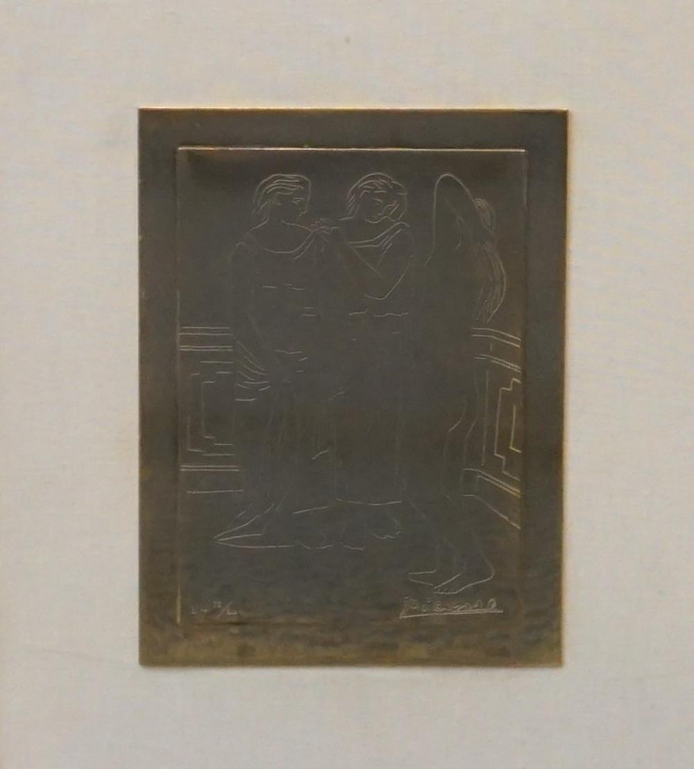 Appraisal: After Pablo Picasso Three Women Reproduction Copper Etching Plate Frame