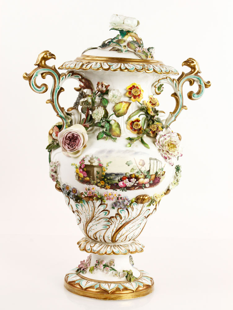 Appraisal: - th C Paris Porcelain Covered Urn th century Parisian