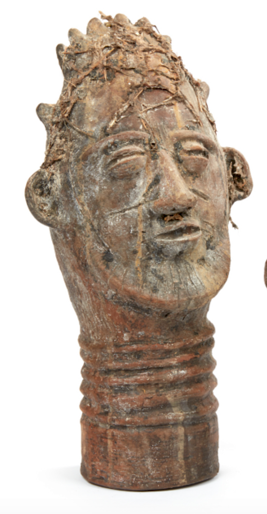 Appraisal: Akan Funerary Head Akan ceramic heads from a ceremonial shrine