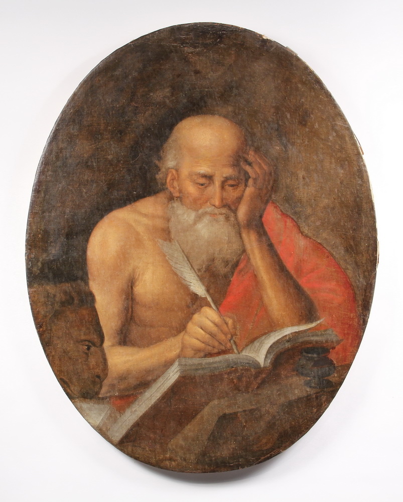 Appraisal: UNKNOWN ARTIST - Oval Portrait of Plato at Work oil