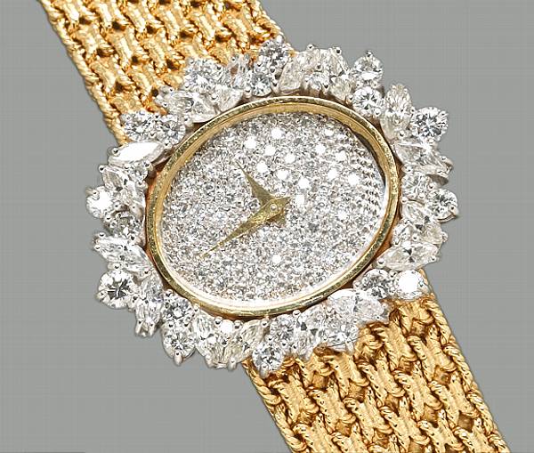 Appraisal: A Bueche-Girod lady's diamond and eighteen karat gold wristwatch estimated