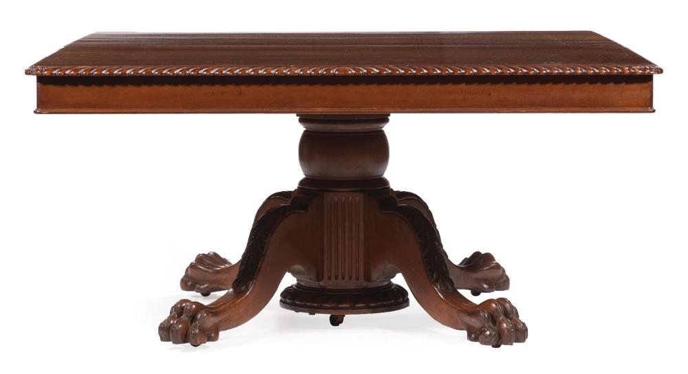 Appraisal: American Centennial Carved Mahogany Extension Banquet Table late th c